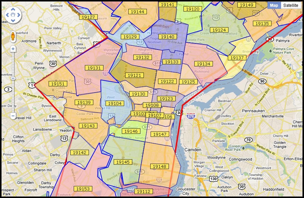 xəritə böyük Philadelphia