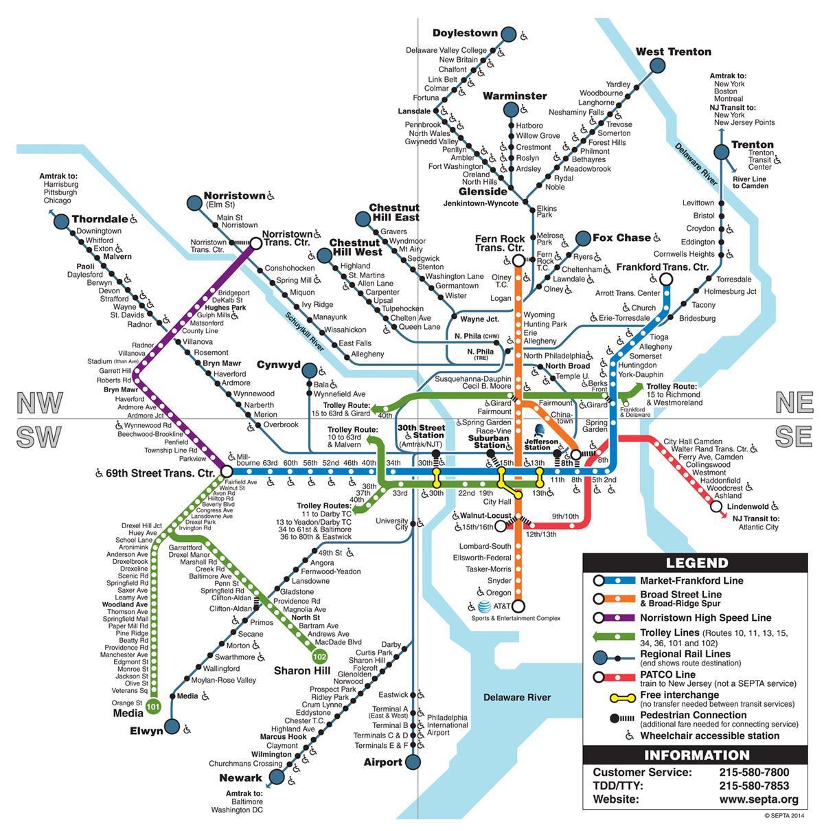 metro Philadelphia xəritə