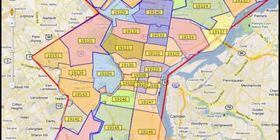 Xəritə böyük Philadelphia